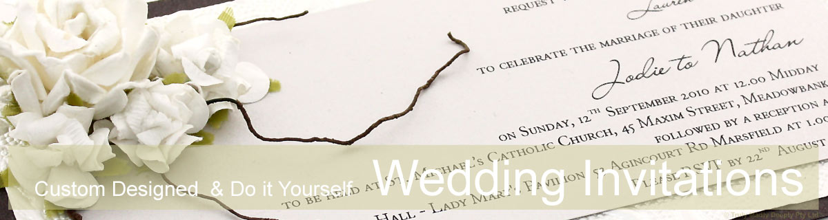 Large range of stunning designer and do it your self wedding invitations & supplies