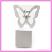 Example of a plain / undecorated Butterfly Chair Bomboniere Box, along with option translucent name tag (sold separately).