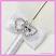 Close up of the pen of our Wedding Feather Pen - Diamante Hearts White