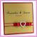Our stunning dual layer heart diamante buckle on red satin ribbons make this wedding invitation really pop!