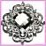 Zoomed close-up image of our Victorian Brooch with Square Diamante