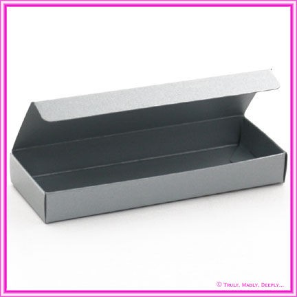 Bomboniere Box - 3 Chocolates - Crystal Perle Steele Silver (Metallic)