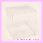 Bomboniere Box Clear Cube 60x60x60mm with Silver Base