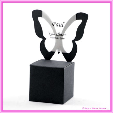 Bomboniere Butterfly Chair Box - Starblack Matte Black