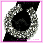 Diamante Buckle - Horseshoe - Dual Layer Diamantes (15mm Ribbon)