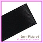 Double Sided Satin Ribbon 40mm - Black - 25Mtr Roll