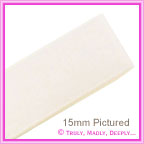 Double Sided Satin Ribbon 15mm - Bridal White - 25Mtr Roll