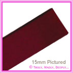 Double Sided Satin Ribbon 25mm - Burgundy - 25Mtr Roll