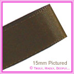 Double Sided Satin Ribbon 25mm - Chocolate - 25Mtr Roll