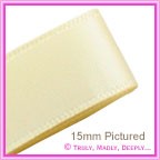 Double Sided Satin Ribbon 40mm - Cream - 25Mtr Roll