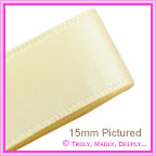 Double Sided Satin Ribbon 25mm - Cream - 25Mtr Roll
