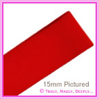 Double Sided Satin Ribbon 25mm - Flame Red - 25Mtr Roll