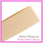 Double Sided Satin Ribbon 15mm - Natural - 25Mtr Roll