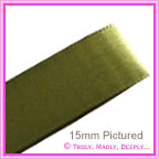 Double Sided Satin Ribbon 25mm - Olive - 25Mtr Roll