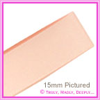 Double Sided Satin Ribbon 25mm - Pastel Peach - 25Mtr Roll
