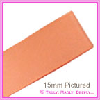 Double Sided Satin Ribbon 15mm - Peach - 25Mtr Roll