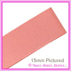 Double Sided Satin Ribbon 15mm - Rose Pink - 25Mtr Roll