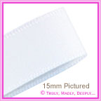 Double Sided Satin Ribbon 60mm - White - 25Mtr Roll