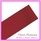Double Sided Satin Ribbon 25mm - Wine Red - 25Mtr Roll