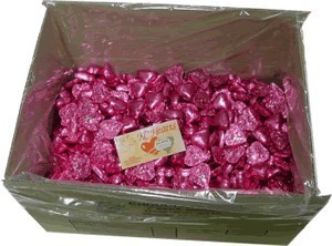Foil Wrapped Chocolate Hearts - Pink - 5kg (approx 620)