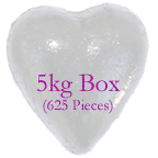 Foil Wrapped Chocolate Hearts - White - 5kg (approx 620)