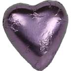 Foil Wrapped Chocolate Hearts - Mauve - Each