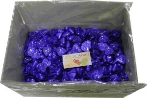 Foil Wrapped Chocolate Hearts - Purple - 5kg (approx 620)