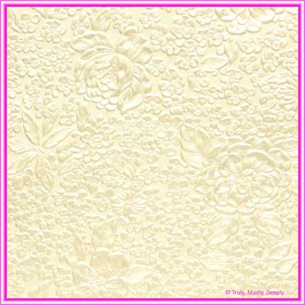 A4 Embossed Invitation Paper - Embossed Flowers / Roses / Bouquet Ivory Pearl