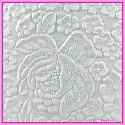 A4 Embossed Invitation Paper - Embossed Flowers / Roses / Bouquet Matte White
