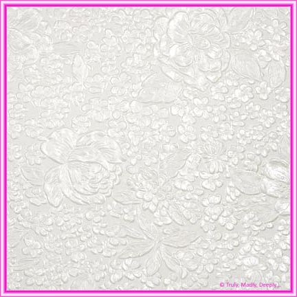 A4 Embossed Invitation Paper - Embossed Flowers / Roses / Bouquet White Pearl