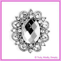 Diamante Brooch - Victorian Oval Clear