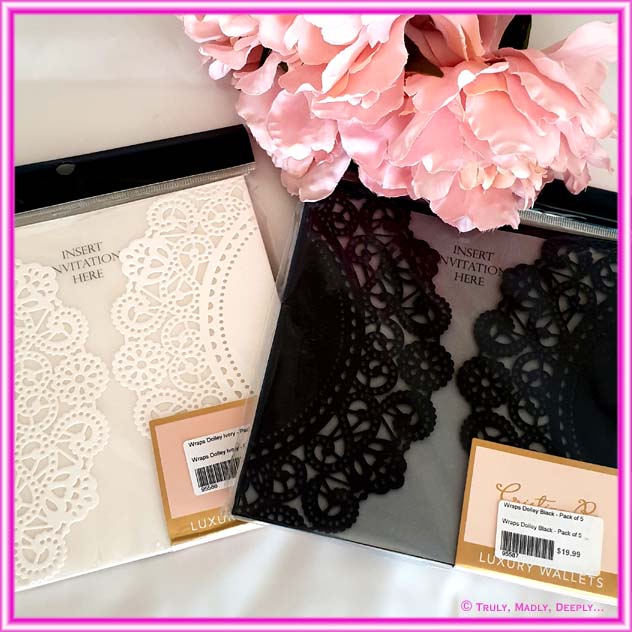 DIY Invitations - Laser Cut Cards - Cristina Re Luxury Wallet Wraps (Pack of 5) BLACK