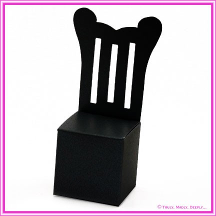 Bomboniere Throne Chair Box - Crystal Perle Licorice Black (Metallic)