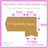 150mm Square Short Side Pocket Fold - Buffalo Kraft Board 283gsm