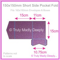 150mm Square Short Side Pocket Fold - Classique Metallics Orchid