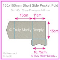 150mm Square Short Side Pocket Fold - Cottonesse Warm Grey 250gsm