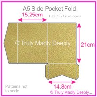 A5 Pocket Fold - Crystal Perle Metallic Antique Gold