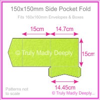 150mm Square Side Pocket Fold - Crystal Perle Metallic Apple Green