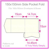 150mm Square Side Pocket Fold - Crystal Perle Metallic Arctic White