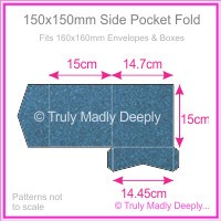 150mm Square Side Pocket Fold - Curious Metallics Blue Print