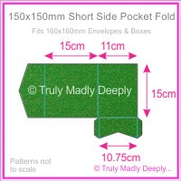 150mm Square Short Side Pocket Fold - Curious Metallics Botanic