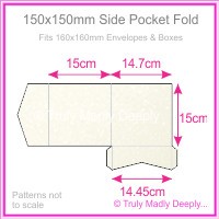150mm Square Side Pocket Fold - Curious Metallics Cryogen White