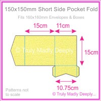 150mm Square Short Side Pocket Fold - Curious Metallics Lime