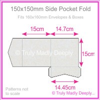 150mm Square Side Pocket Fold - Curious Metallics Virtual Pearl