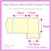 150mm Square Short Side Pocket Fold - Curious Metallics White Gold