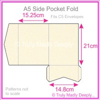 A5 Pocket Fold - Metallic Pearl Pale Buff