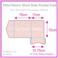 150mm Square Short Side Pocket Fold - Rives Ice Pink