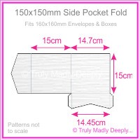 150mm Square Side Pocket Fold - Semi Gloss White Lumina