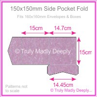 150mm Square Side Pocket Fold - Stardream Metallic Amethyst