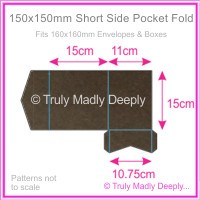 150mm Square Short Side Pocket Fold - Urban Brown